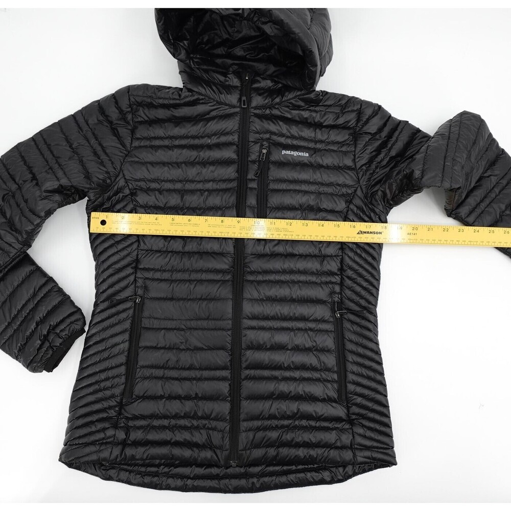 Patagonia Puffer Jacket Womens Small Black Hooded Full Zip Down Insulated - Picture 6 of 16